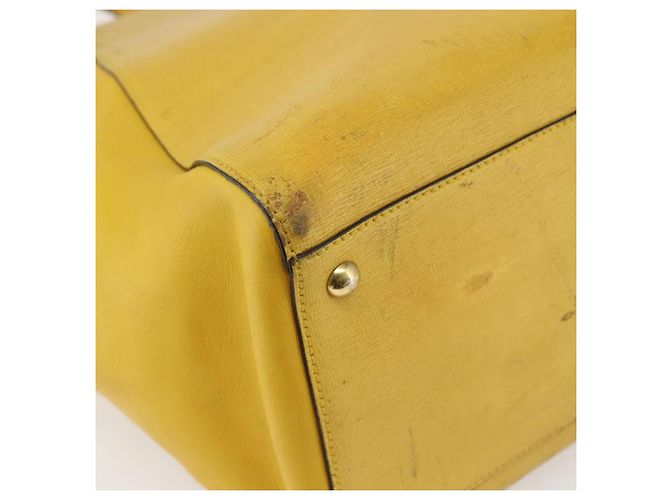 Borsa a mano FENDI in pelle giallo oro Auth 144480 D'oro - vista 16