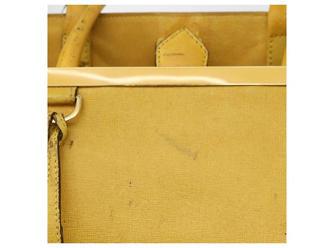 Borsa a mano FENDI in pelle giallo oro Auth 144480 D'oro - vista 19