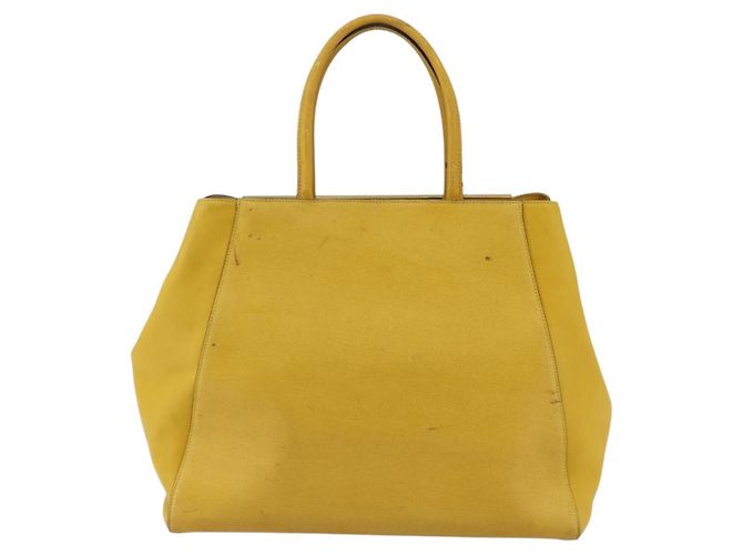 Borsa a mano FENDI in pelle giallo oro Auth 144480 D'oro - vista 2