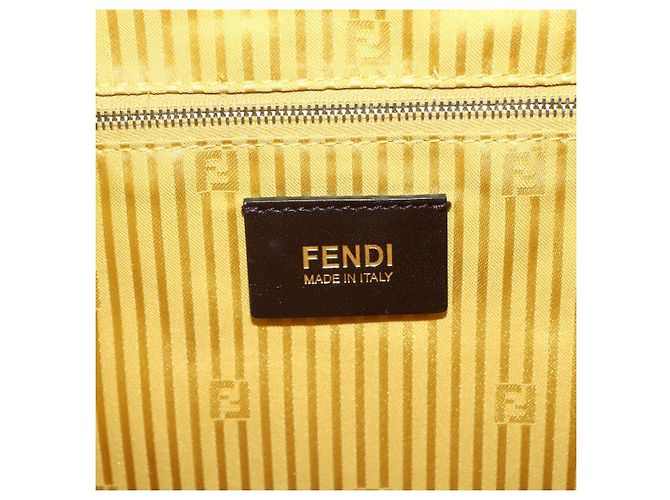 Borsa a mano FENDI in pelle giallo oro Auth 144480 D'oro - vista 20