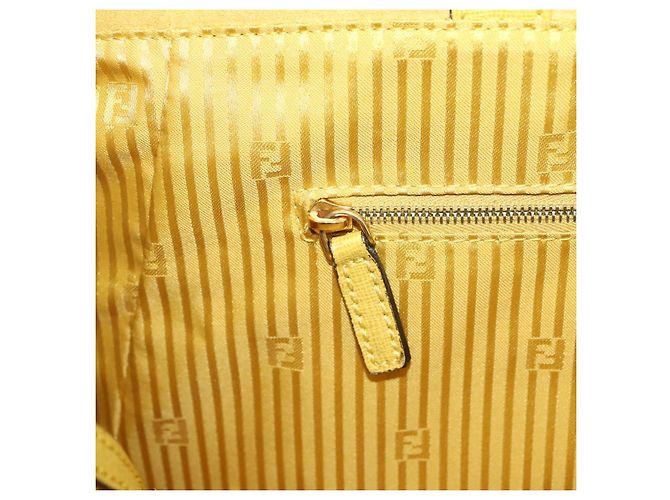 Borsa a mano FENDI in pelle giallo oro Auth 144480 D'oro - vista 21