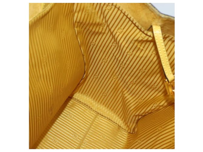 Borsa a mano FENDI in pelle giallo oro Auth 144480 D'oro - vista 23