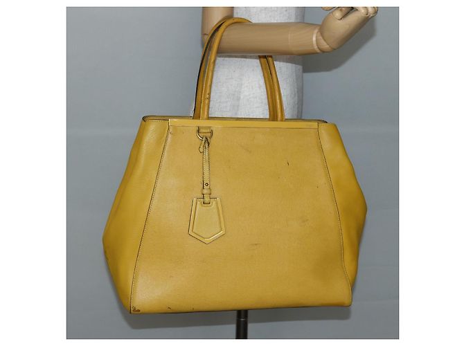 Borsa a mano FENDI in pelle giallo oro Auth 144480 D'oro - vista 25