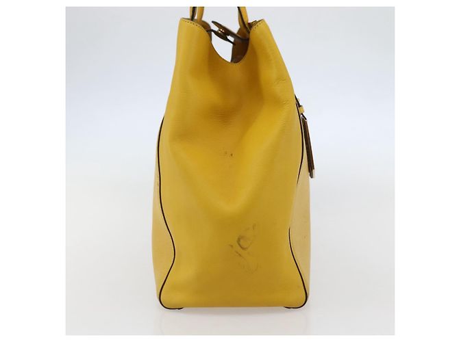 Borsa a mano FENDI in pelle giallo oro Auth 144480 D'oro - vista 3