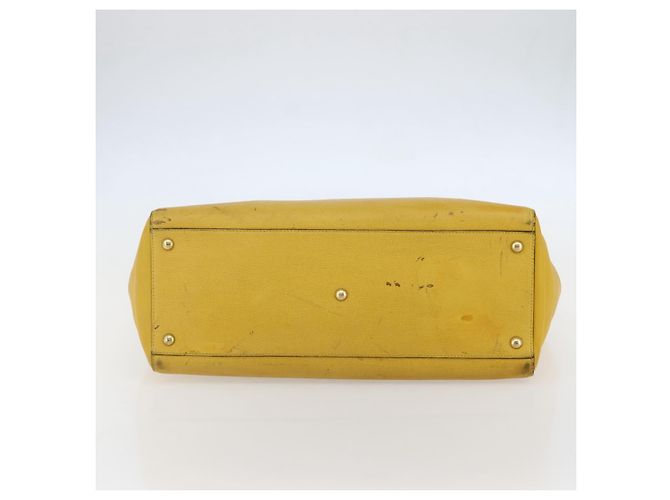 Borsa a mano FENDI in pelle giallo oro Auth 144480 D'oro - vista 5