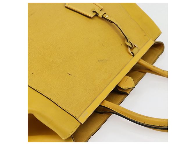 Borsa a mano FENDI in pelle giallo oro Auth 144480 D'oro - vista 6