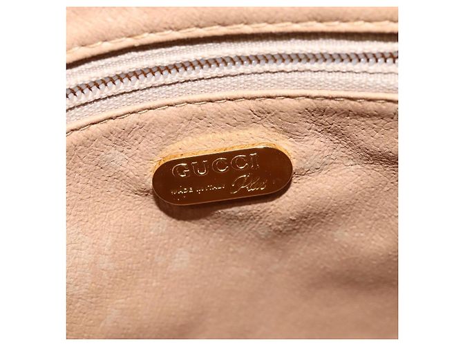 Borsa a Spalla GUCCI GG Plus Supreme Web Sherry Line PVC Beige Oro Auth gh909 D'oro - vista 10