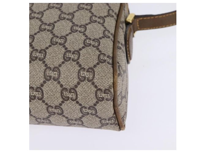 Borsa a Spalla GUCCI GG Plus Supreme Web Sherry Line PVC Beige Oro Auth gh909 D'oro - vista 14