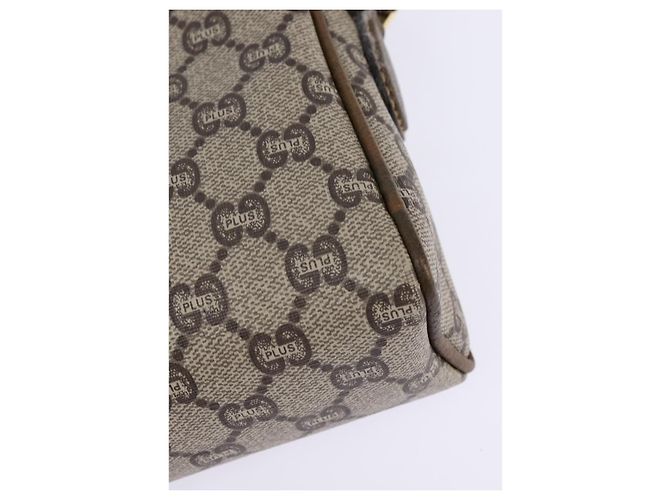 Borsa a Spalla GUCCI GG Plus Supreme Web Sherry Line PVC Beige Oro Auth gh909 D'oro - vista 16