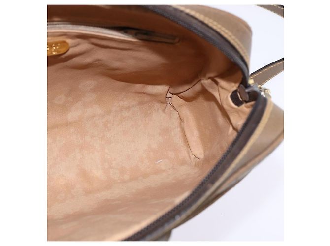 Borsa a Spalla GUCCI GG Plus Supreme Web Sherry Line PVC Beige Oro Auth gh909 D'oro - vista 18