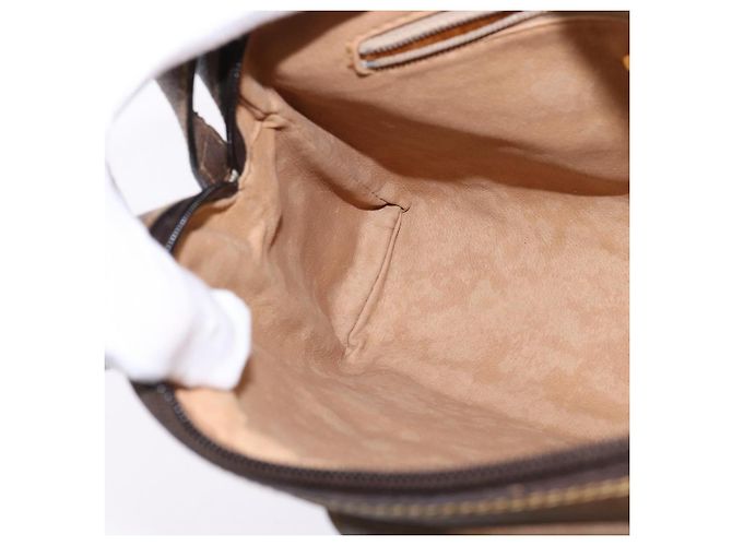 Borsa a Spalla GUCCI GG Plus Supreme Web Sherry Line PVC Beige Oro Auth gh909 D'oro - vista 19