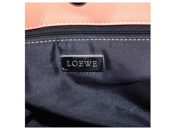 LOEWE Anagram Amazona Justa Borsa a Mano Pelle Arancione Argento Auth gh776 - vista 18