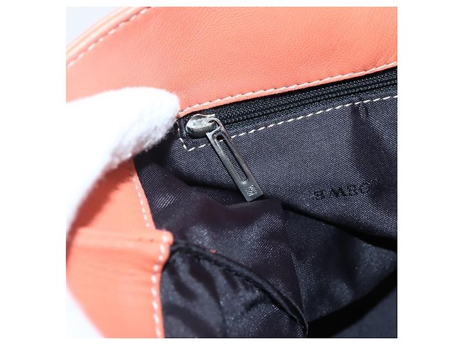 LOEWE Anagram Amazona Justa Borsa a Mano Pelle Arancione Argento Auth gh776 - vista 19