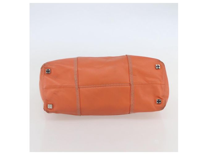 LOEWE Anagram Amazona Justa Borsa a Mano Pelle Arancione Argento Auth gh776 - vista 5