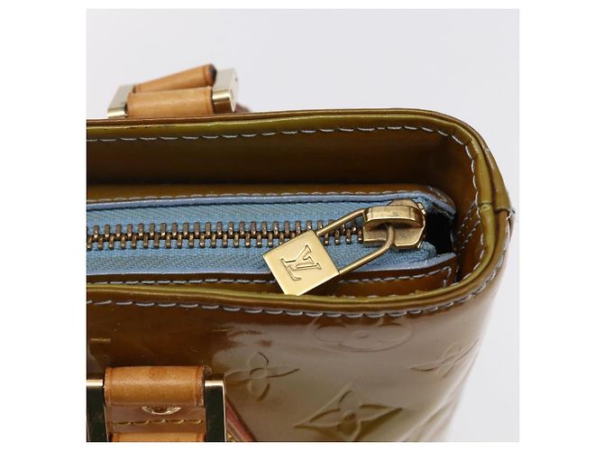 LOUIS VUITTON Bolso de Mano Monogram Vernis Houston Azul Bebé M91005 LV Auth 144586 Azul claro - vista 10