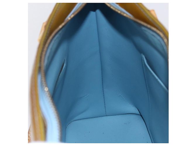 LOUIS VUITTON Bolso de Mano Monogram Vernis Houston Azul Bebé M91005 LV Auth 144586 Azul claro - vista 17