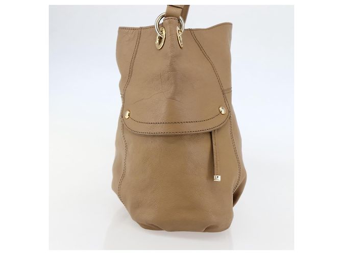 Borsa a Spalla in Pelle Beige e Oro BURBERRY Blue Label Auth ti3445 D'oro - vista 3