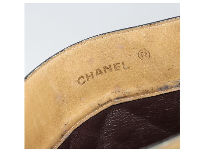 CHANEL Kettentasche aus Lammleder Beige Gold CC Auth gh972 Golden - Ansicht 10