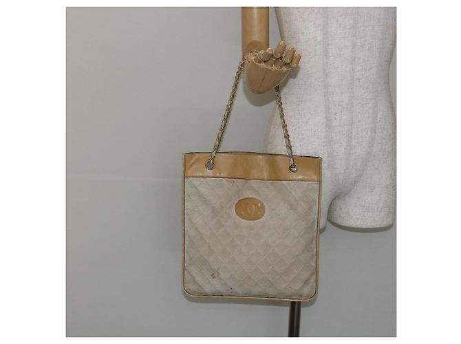 CHANEL Kettentasche aus Lammleder Beige Gold CC Auth gh972 Golden - Ansicht 21