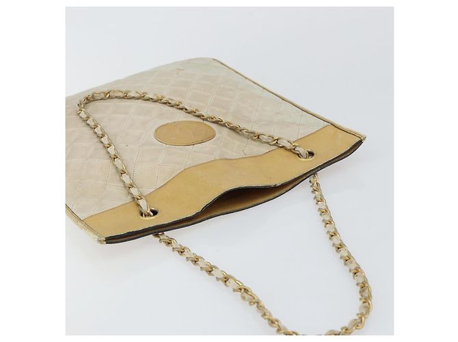 CHANEL Kettentasche aus Lammleder Beige Gold CC Auth gh972 Golden - Ansicht 6