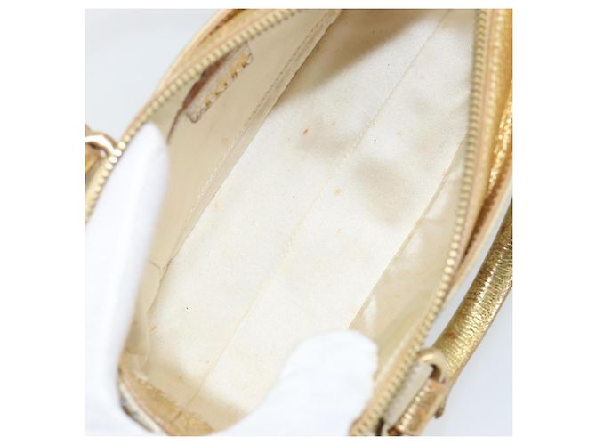 Céline Borsa a Mano CELINE Satin Beige Oro Auth gh992 D'oro - vista 11