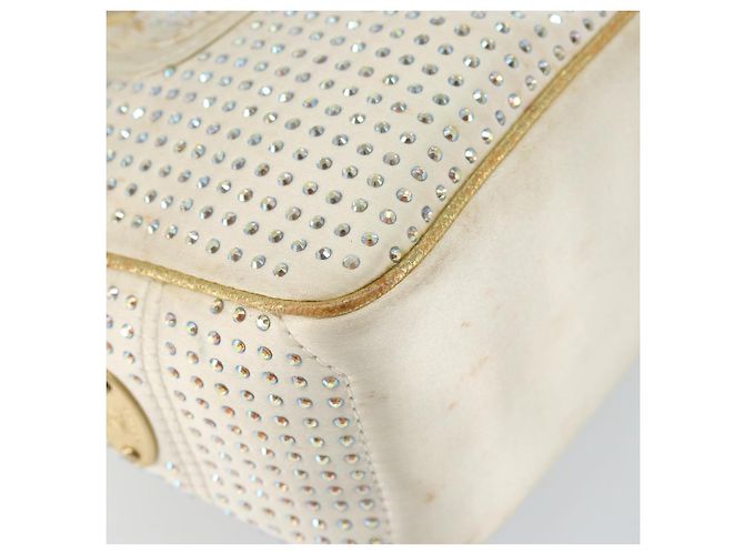 Céline Borsa a Mano CELINE Satin Beige Oro Auth gh992 D'oro - vista 14
