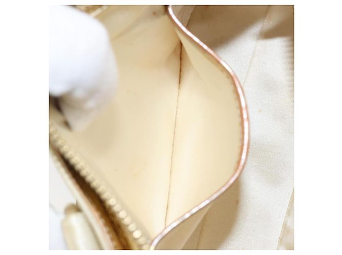 Céline Borsa a Mano CELINE Satin Beige Oro Auth gh992 D'oro - vista 22