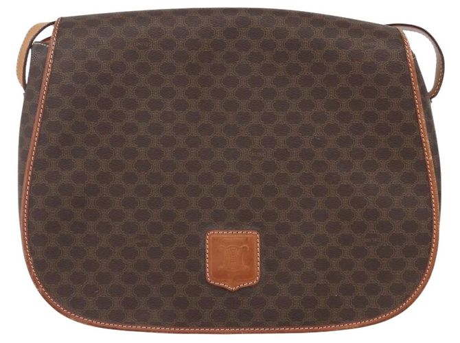 Céline CELINE Macadam Canvas Schultertasche aus PVC-Leder Braun Gold Auth mr1622 Golden - Ansicht 13