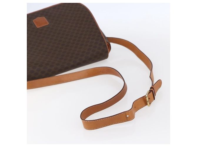 Céline CELINE Macadam Canvas Schultertasche aus PVC-Leder Braun Gold Auth mr1622 Golden - Ansicht 6