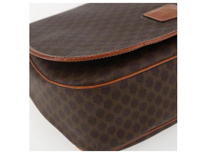 Céline CELINE Macadam Canvas Schultertasche aus PVC-Leder Braun Gold Auth mr1622 Golden - Ansicht 9