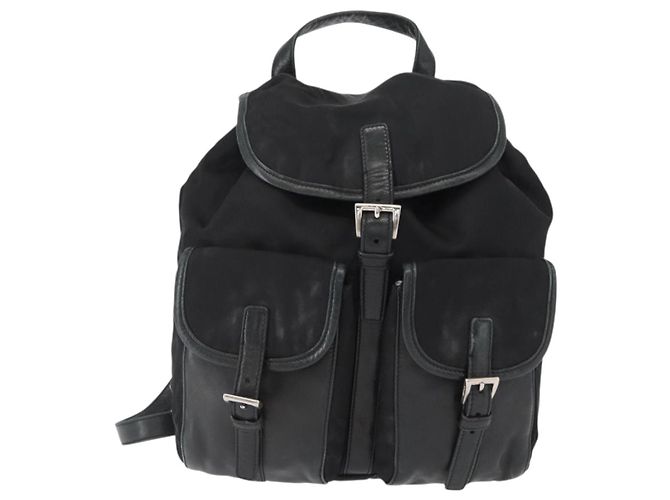 PRADA Backpack Nylon Black Silver Auth 151620 Silvery - view 13