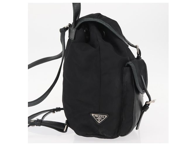 PRADA Backpack Nylon Black Silver Auth 151620 Silvery - view 4