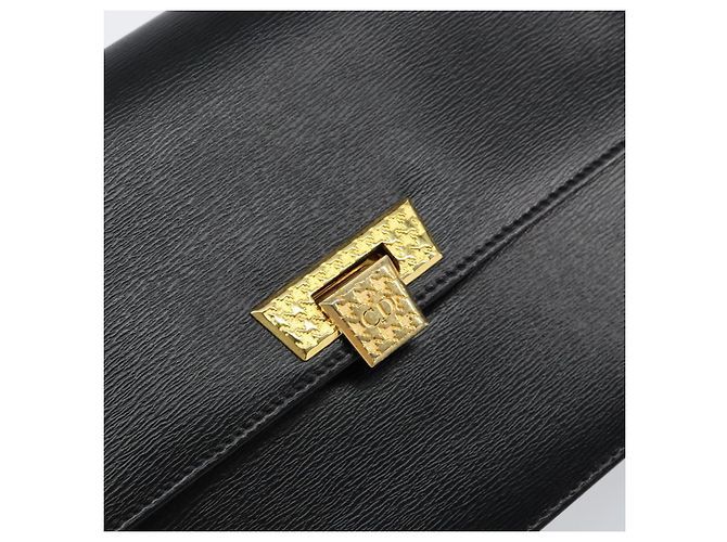 Borsa a spalla con catena Christian Dior in pelle nera e oro Auth BA8202 Nero D'oro - vista 17