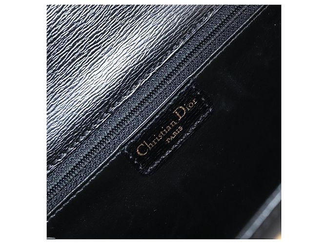 Borsa a spalla con catena Christian Dior in pelle nera e oro Auth BA8202 Nero D'oro - vista 18