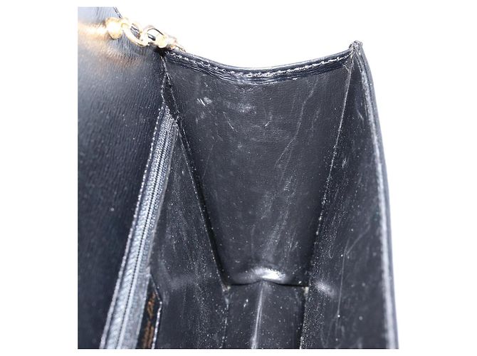 Borsa a spalla con catena Christian Dior in pelle nera e oro Auth BA8202 Nero D'oro - vista 19