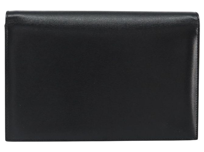 Borsa a spalla con catena Christian Dior in pelle nera e oro Auth BA8202 Nero D'oro - vista 2