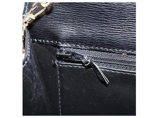 Borsa a spalla con catena Christian Dior in pelle nera e oro Auth BA8202 Nero D'oro - vista 21