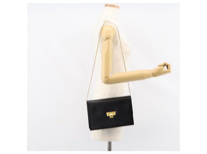 Borsa a spalla con catena Christian Dior in pelle nera e oro Auth BA8202 Nero D'oro - vista 22