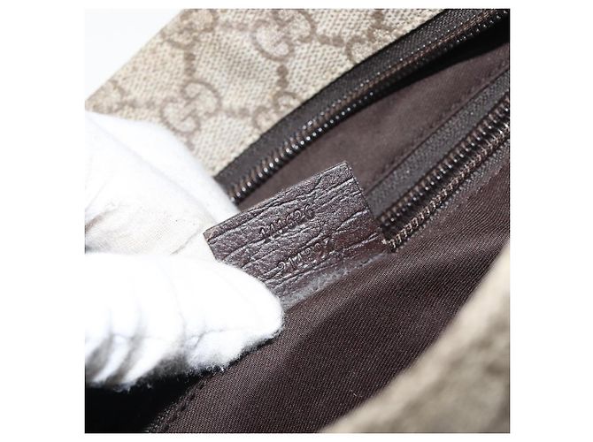 Bolso de Hombro GG Supreme PVC Beige Plata de GUCCI 141626 Auth bs31415 - vista 12