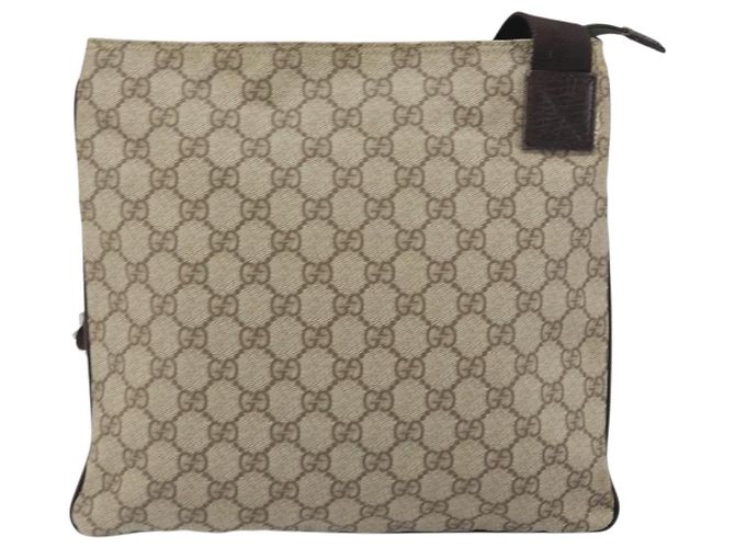 Bolso de Hombro GG Supreme PVC Beige Plata de GUCCI 141626 Auth bs31415 - vista 2