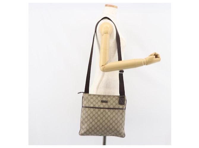 Bolso de Hombro GG Supreme PVC Beige Plata de GUCCI 141626 Auth bs31415 - vista 24