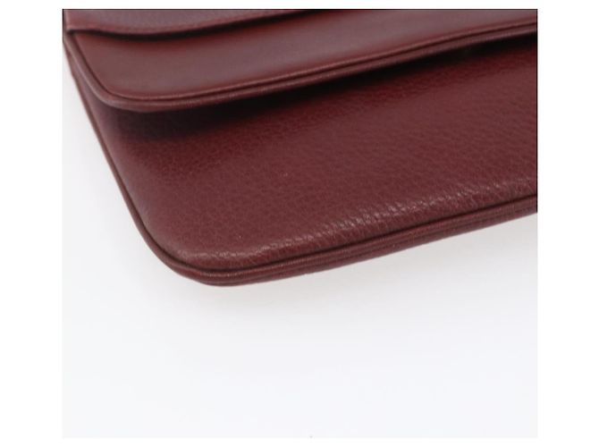 CARTIER Borsa a Spalla Must Line Pelle Bordeaux Oro Auth mr1591 D'oro Bordò - vista 14