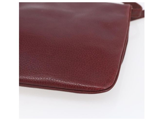 CARTIER Borsa a Spalla Must Line Pelle Bordeaux Oro Auth mr1591 D'oro Bordò - vista 15