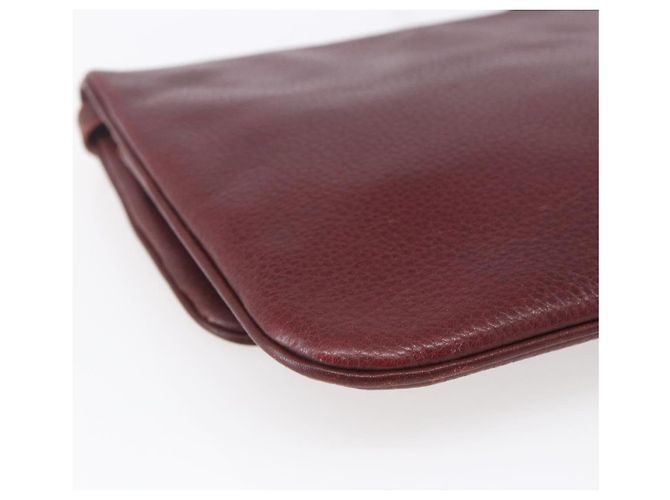 CARTIER Borsa a Spalla Must Line Pelle Bordeaux Oro Auth mr1591 D'oro Bordò - vista 16