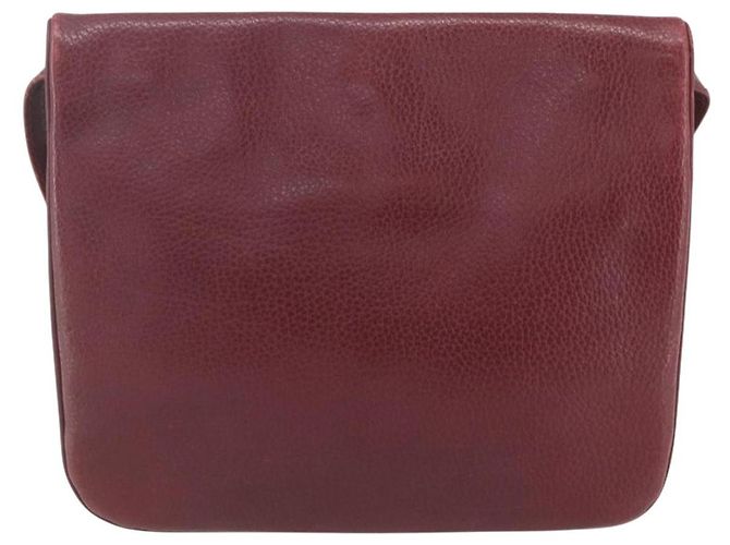 CARTIER Borsa a Spalla Must Line Pelle Bordeaux Oro Auth mr1591 D'oro Bordò - vista 2