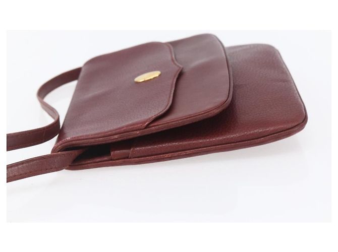 CARTIER Borsa a Spalla Must Line Pelle Bordeaux Oro Auth mr1591 D'oro Bordò - vista 3