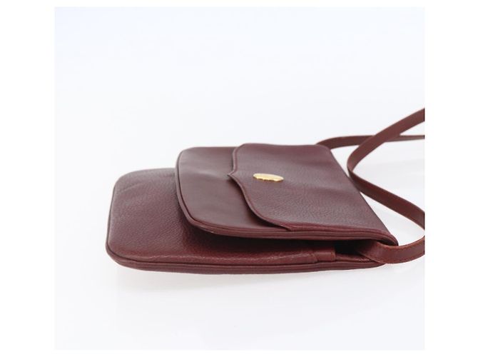 CARTIER Borsa a Spalla Must Line Pelle Bordeaux Oro Auth mr1591 D'oro Bordò - vista 4