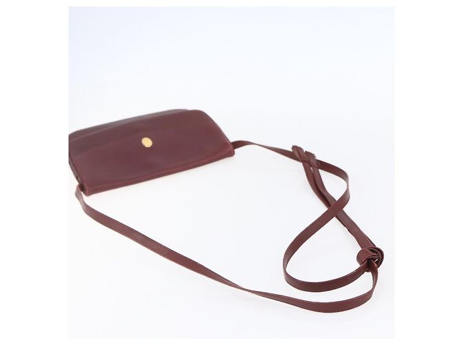 CARTIER Borsa a Spalla Must Line Pelle Bordeaux Oro Auth mr1591 D'oro Bordò - vista 7