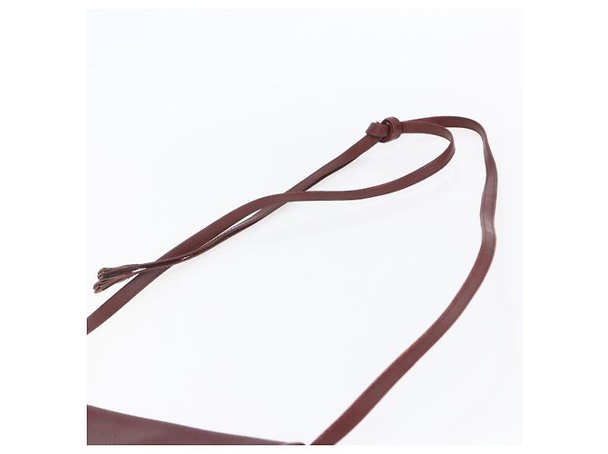 CARTIER Borsa a Spalla Must Line Pelle Bordeaux Oro Auth mr1591 D'oro Bordò - vista 8