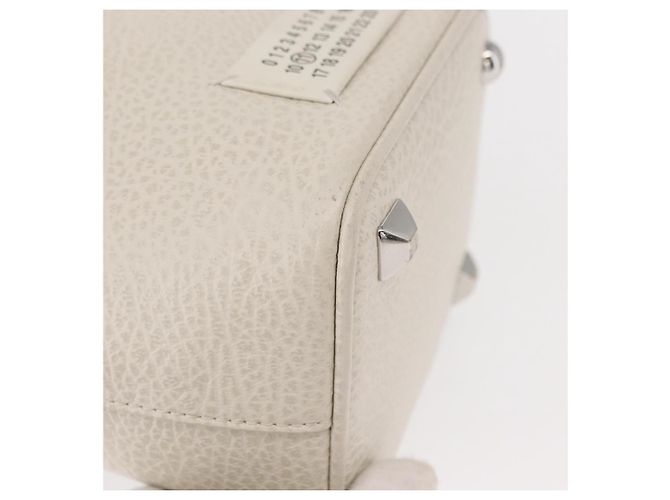 Autre Marque Borsa a secchiello 5AC con catena in pelle Maison Margiela 2 in 1 Bianca Auth 154759 Argento Bianco - vista 10